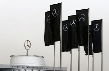 FILE PHOTO: The Mercedes dealership of the south-western German city of Stuttgart is pictured before the annual news conference of Daimler AG in Stuttgart, Germany, February 2, 2017. REUTERS/Michaela Rehle/File Photo