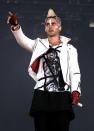 <b>30 Seconds to Mars</b><br> Leto also has a rock star persona to keep up as the frontman for 30 Seconds to Mars. His onstage get-ups range from being terribly hip to being terribly strange.