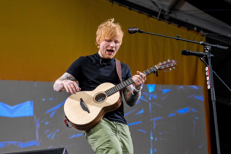 Ed Sheeran kicked off his Mathematics tour with a performance at the 2023 New Orleans Jazz & Heritage Festival on April 29.