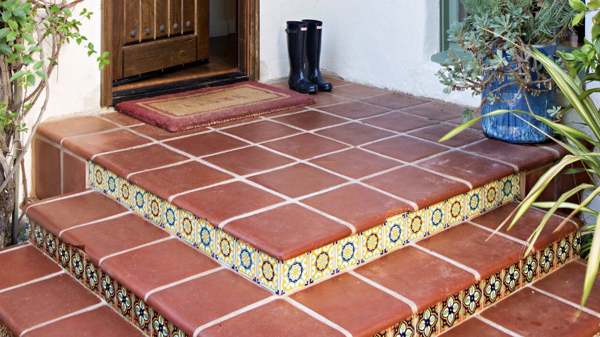 front porch with welcome mat