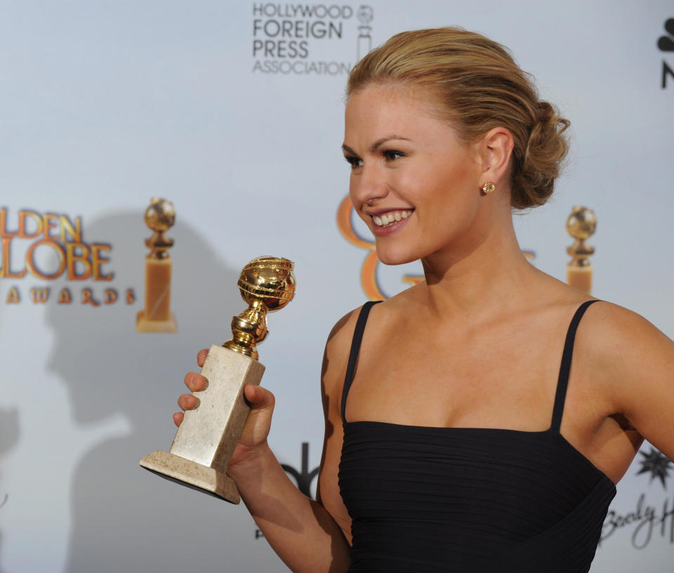 Anna Paquin winning a Golden Globe for her role in True Blood, 2009 