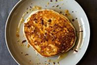 <p>The olive oil, salt and chocolate combo really is a good one. And these super easy, fluffy pancakes are a great backdrop for it. <b>Try the 5.<b> <a href="https://www.food52.com/recipes/17060-olive-oil-pancakes-with-dark-chocolate-and-sea-salt?utm_source=yahoofood&utm_medium=referral&utm_campaign=justoverthetopenoughholidaybreakfasts" rel="nofollow noopener" target="_blank" data-ylk="slk:Olive Oil Pancakes with Dark Chocolate and Sea Salt;elm:context_link;itc:0;sec:content-canvas" class="link ">Olive Oil Pancakes with Dark Chocolate and Sea Salt</a>.</b> </b><i>(Photo: <i><i>James Ransom/Food52)</i></i></i> </p>