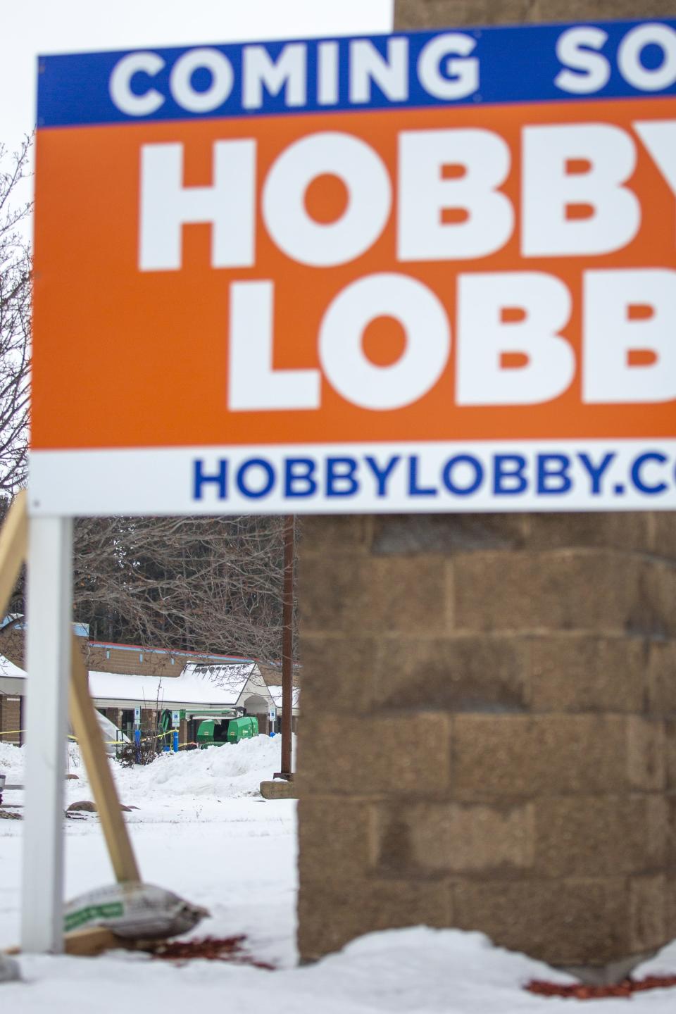 Construction continues in the snow and cold on Jan. 23 for the new Hobby Lobby at 5657 U.S. 10 E. in Stevens Point.