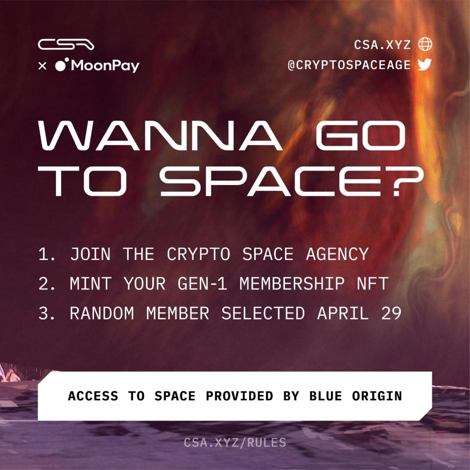 Crypto Space Agency, Wednesday, April 27, 2022, Press release picture