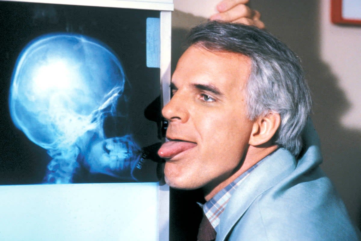 Got it licked: Steve Martin in ‘The Man with Two Brains’  (Warner Bros)
