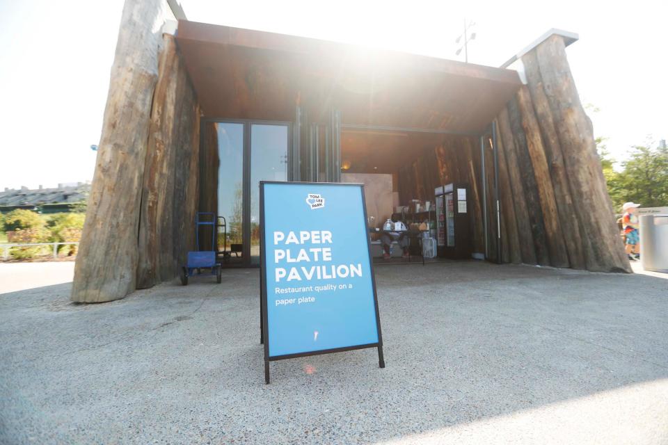 Paper Plate Pavilion is among the food offerings at the newly renovated Tom Lee Park in Downtown Memphis. It is shown on Sept. 4, 2023.