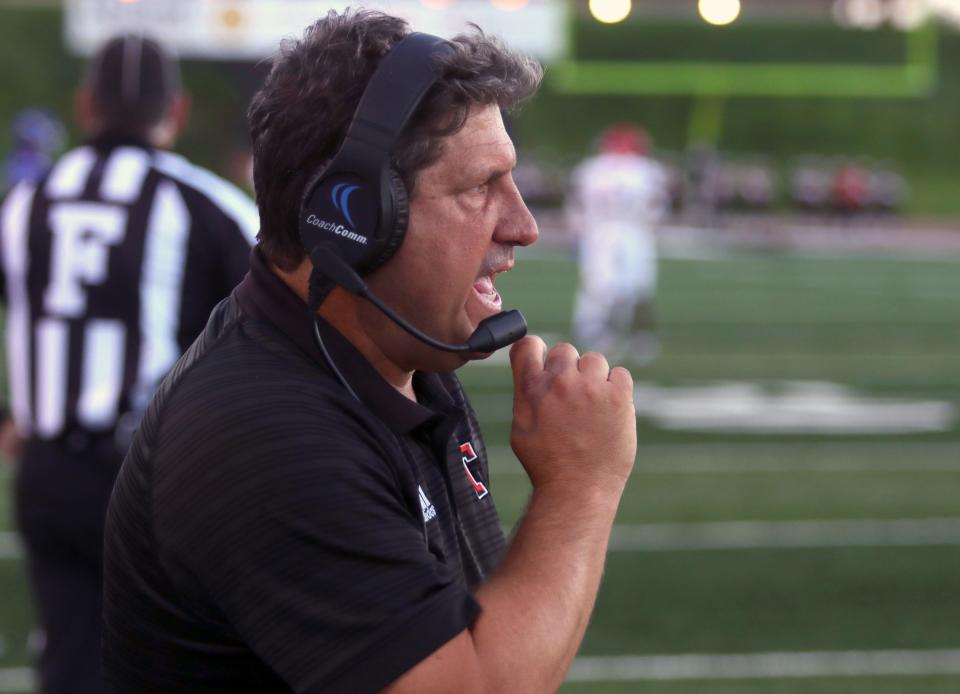 Tascosa head football coach Ken Plunk stands on the sidelines against Palo Duro, Thursday, Aug. 25, 2022, at Dick Bivins Stadium.