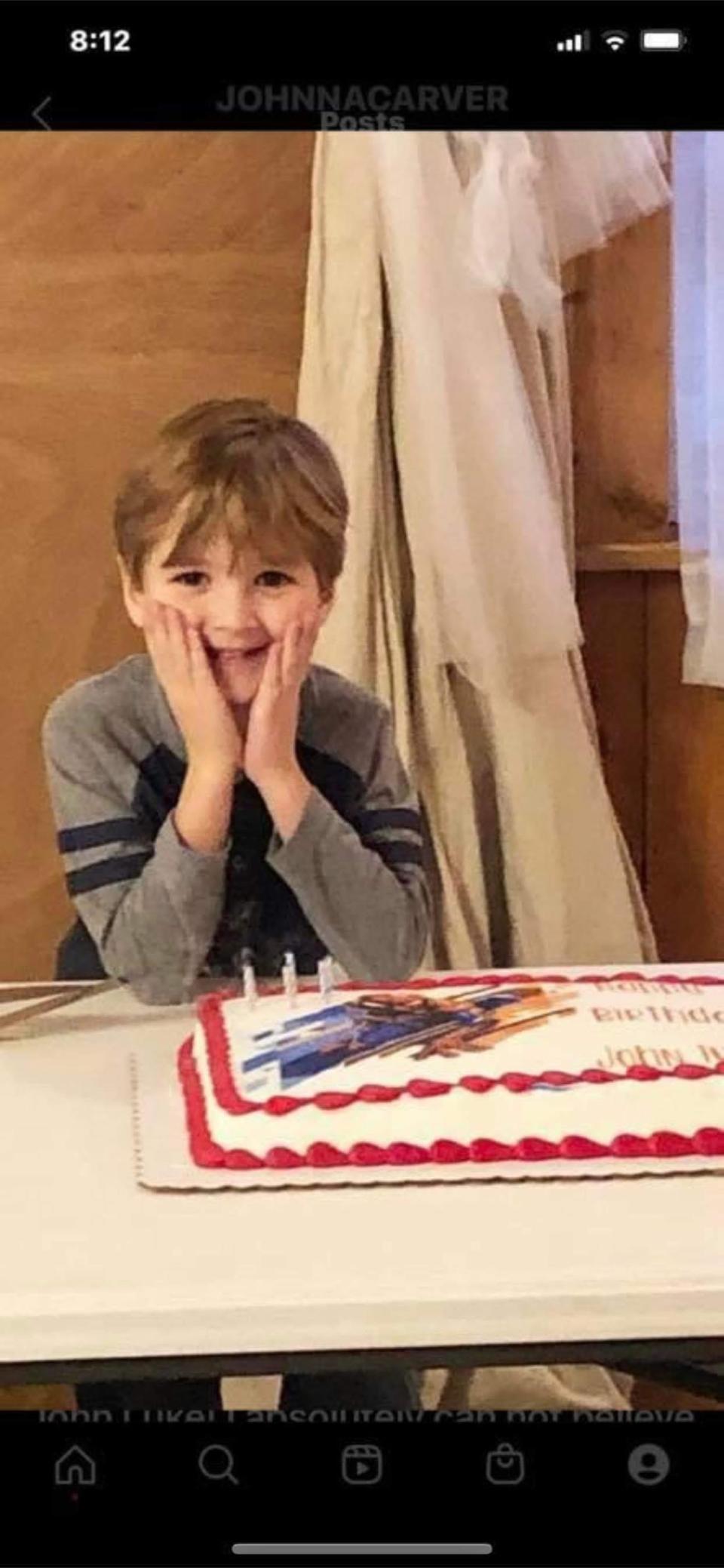 The family of John Luke Carver, pictured here at a birthday celebration, are raising money in his name to build homes in Honduras. So far they've built 35 homes.