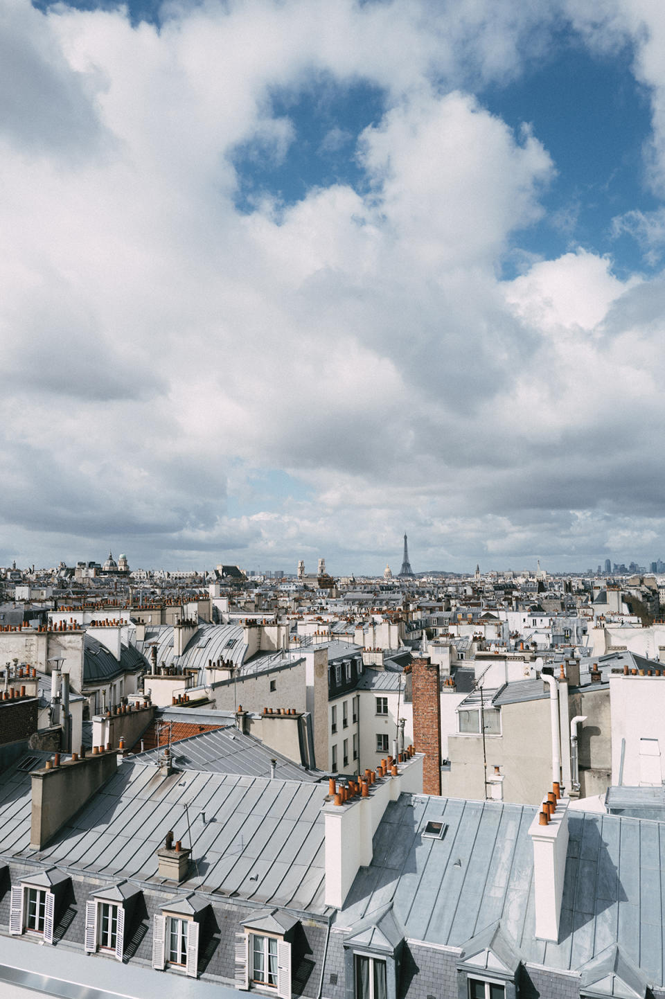 A view over the rooftops to the Eiffel Tower.