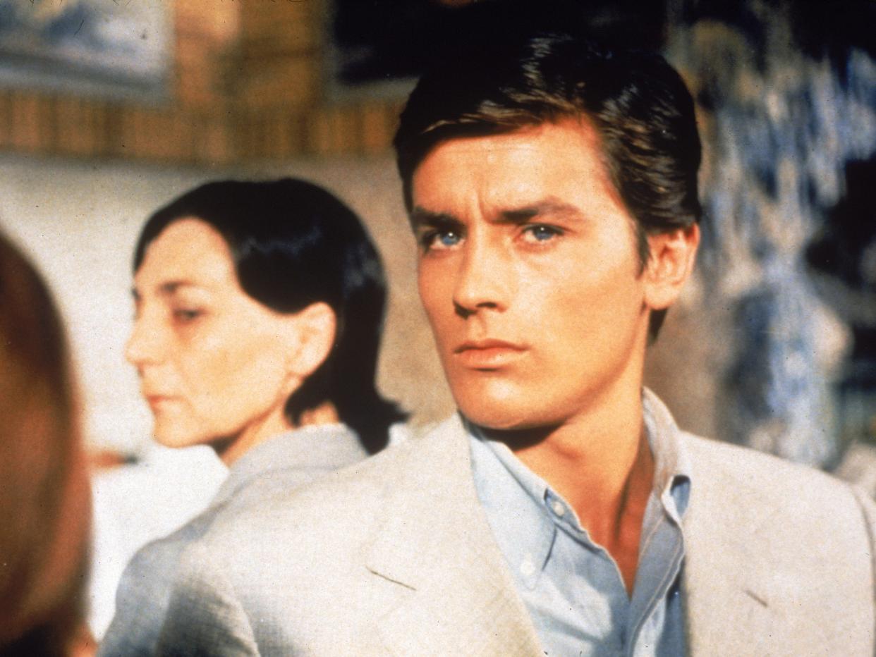 French actor Alain Delon in a still from the film 'Purple Noon,' based on the Patricia Highsmith novel 'The Talented Mr. Ripley' and directed by Rene Clement, 1960