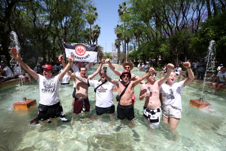 Eintracht Frankfurt fans enjoying the buildup too.