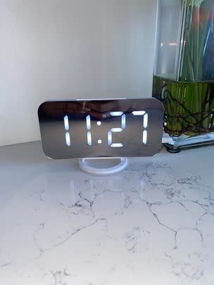 A sleek LED alarm clock for 49% off so you can be on time for virtual meetings,