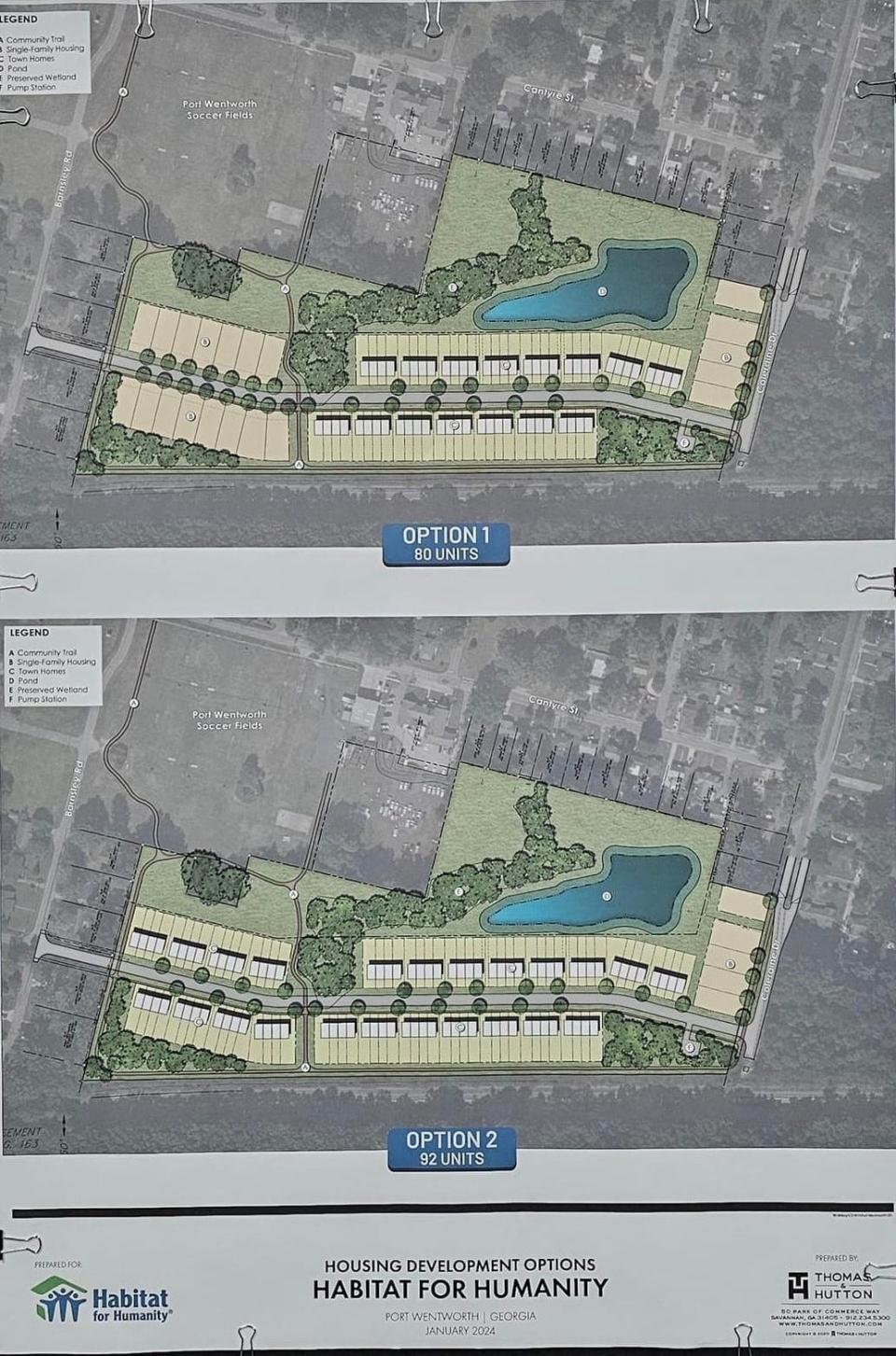 An early mock-up of the planned Habitat for Humanity development in Port Wentworth.