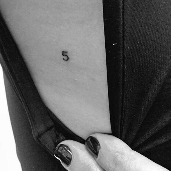 Lea Michele's Tiny "5" Tattoo