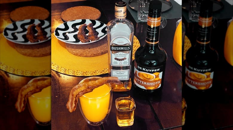 whiskey and orange juice shots
