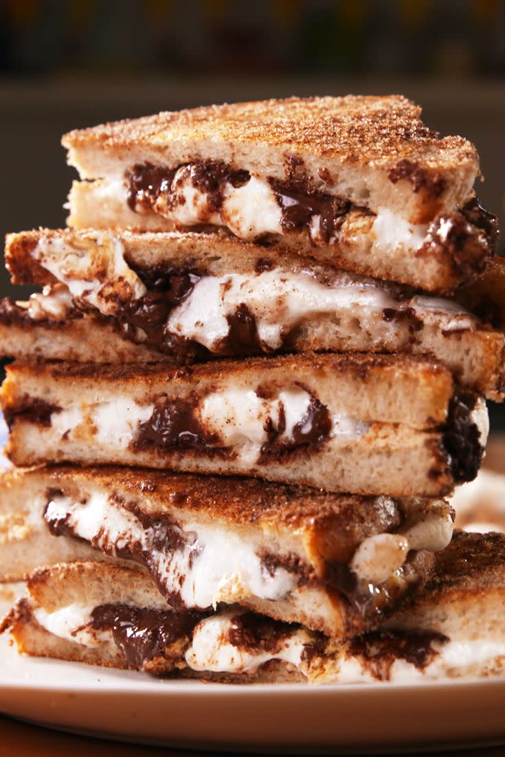 <p>You'll never want a normal grilled cheese again.</p><p>Get the recipe from <a href="https://www.delish.com/cooking/a22550134/smores-grilled-cheese-recipe/" rel="nofollow noopener" target="_blank" data-ylk="slk:Delish;elm:context_link;itc:0;sec:content-canvas" class="link ">Delish</a>.</p>