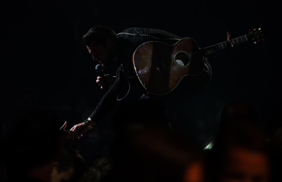 Chayce Beckham performs at Bridgestone Arena on Aug 12, 2023 in Nashville, Tenn.