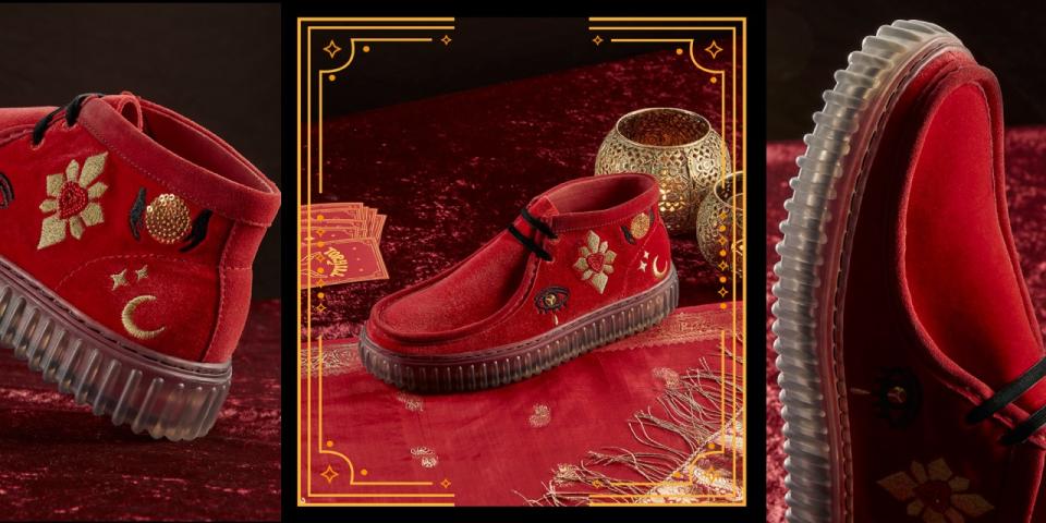 <p>The collection will feature a brand-new iteration of the classic shoe available in two colorways, red and black, with alternating contrast laces</p>