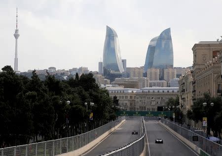 Formula One - Grand Prix of Europe - Baku, Azerbaijan - 18/6/16 - Formula One cars drive during the qualifying session. REUTERS/Maxim Shemetov
