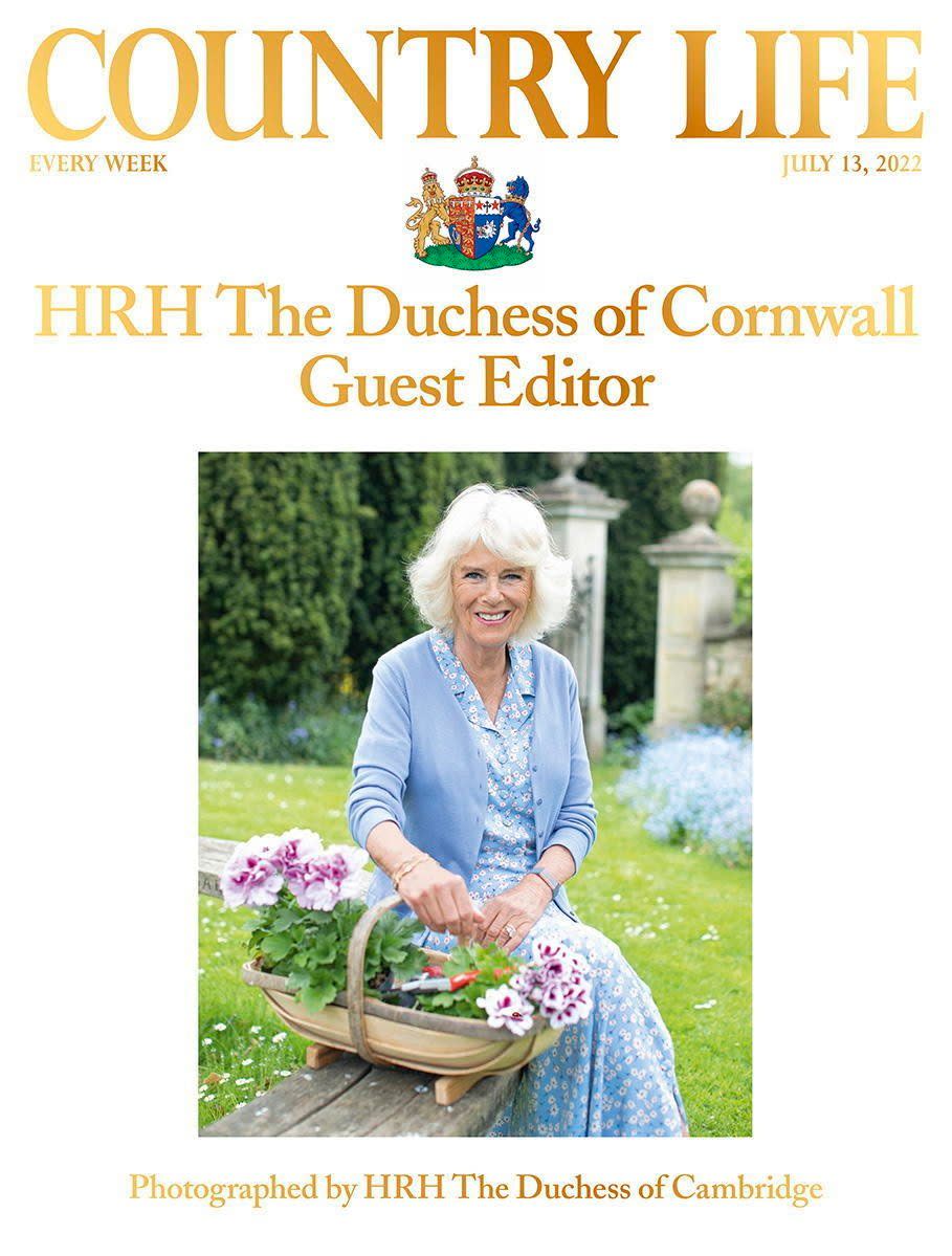 The cover of Country Life featuring the Duchess of Cornwall in a photograph taken by the Duchess of Cambridge - PA