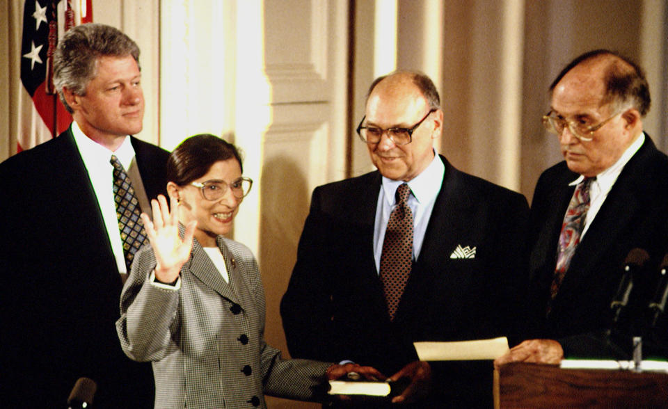 SWEARING-IN OF RUTH BADER GINSBURG (Jeffrey Markowitz / Sygma via Getty Images)