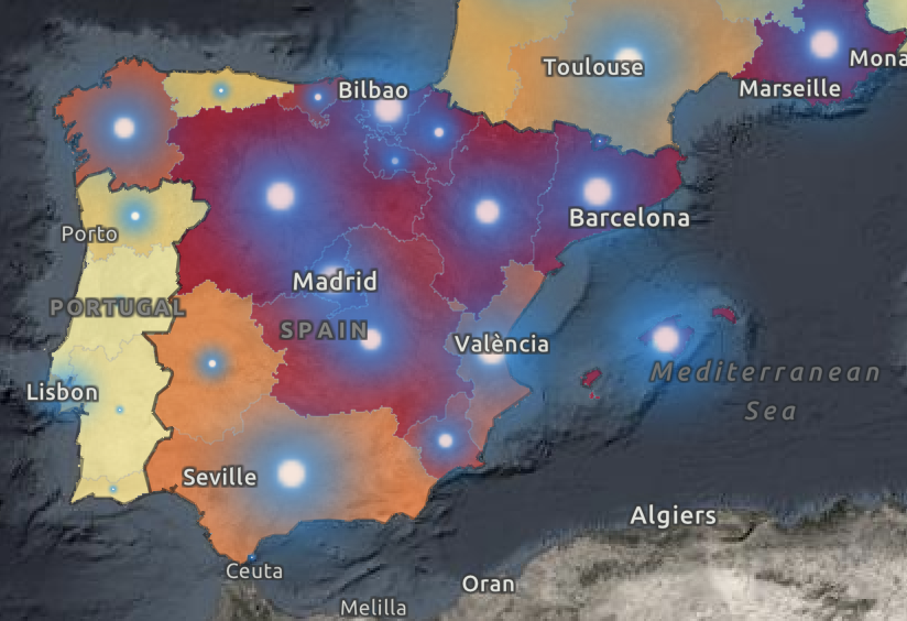 The map shows areas where cases of coronavirus are increasing (WHO)