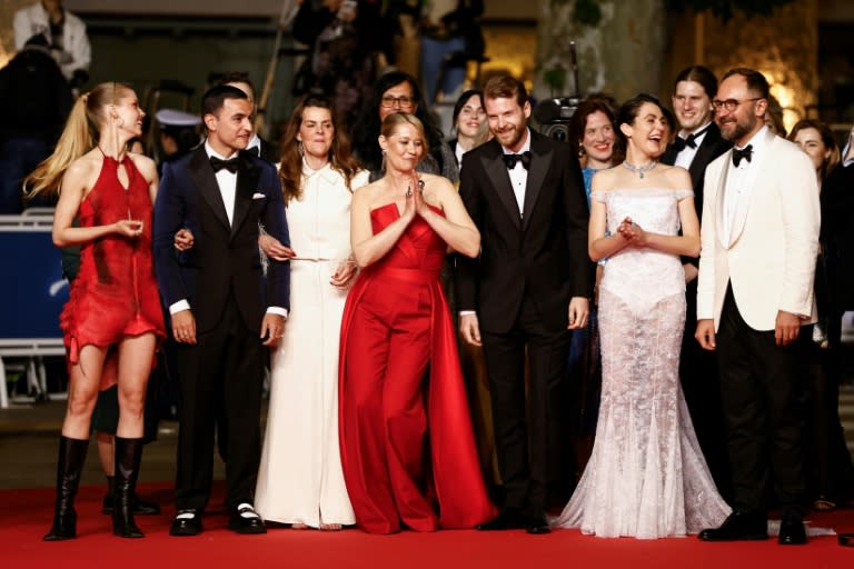 Von Horn (third from right) and his team brought Cannes a fairy-tale horror (Sameer Al-Doumy)