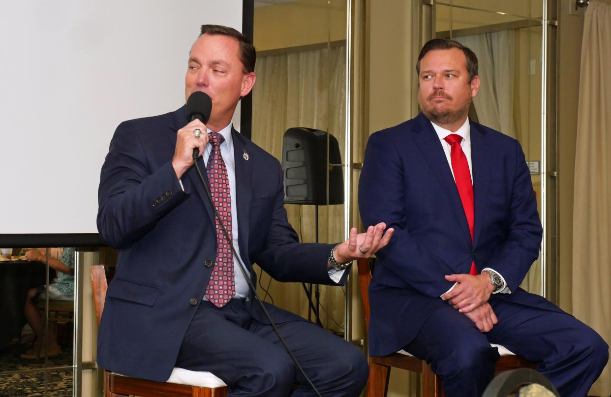 State Rep. Tommy Gregory, R-Lakewood Ranch, joined State Rep James Buchanan, R-Osprey Friday afternoon for a review of the 2023 Legislative Session  at the South County Tiger Bay luncheon, which also included the Venice Area Board of Realtors and Venice Area Chamber of Commerce.