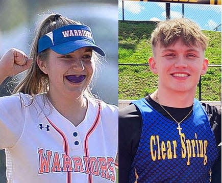 Boonsboro's Sydney Hartle and Clear Spring’s Jacob Faith were voted The Herald-Mail’s Washington County Athletes of the Week for April 8-13.