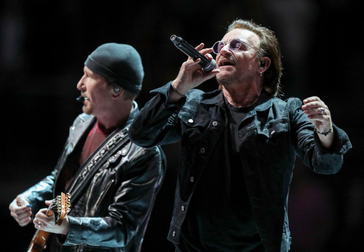 U2 perform at the O2 Arena in London: PA