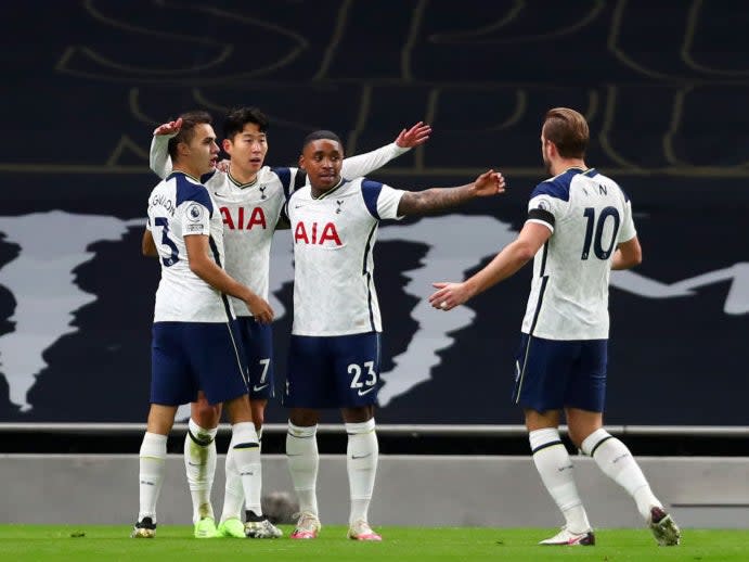 <p>Tottenham celebrate scoring</p> (Getty)