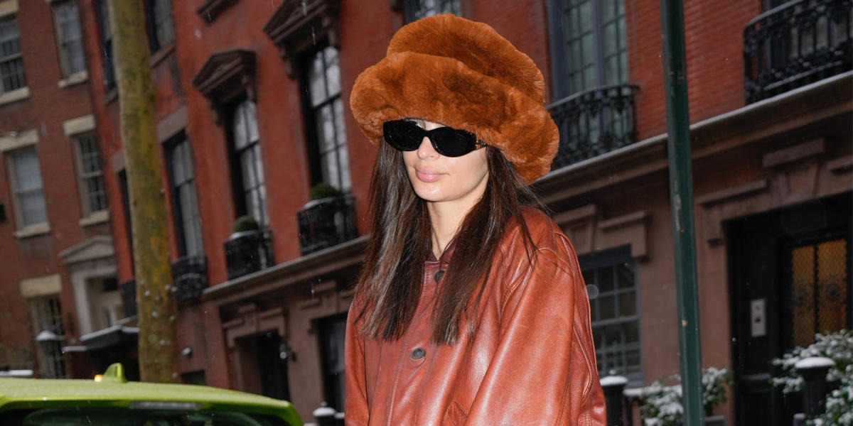 Recreate Emily Ratajkowski's Iconic Fuzzy Bucket Hat Look With