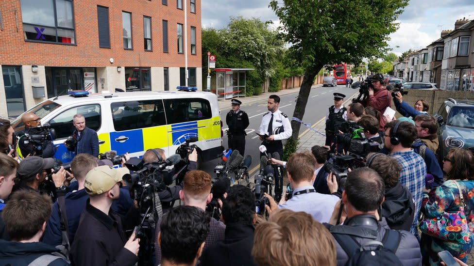 Chief Superintendent Stuart Bell read a statement to the media near the scene on Tuesday