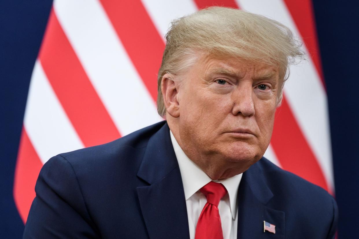 Donald Trump attend a bilateral meeting during the World Economic Forum (WEF) annual meeting in Davos: AFP via Getty Images