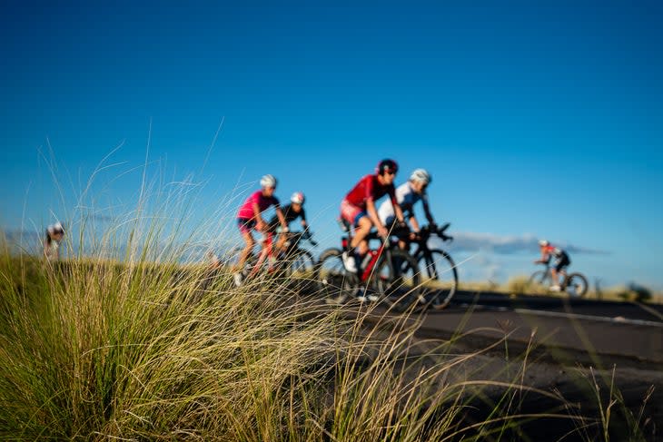 Triathletes on a training ride for the Ironman World Champs in Kona