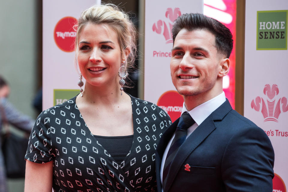 London, UK. 13th Mar, 2019. Gemma Atkinson and Gorka Marquez arrive at the London Palladium to attend the annual Prince's Trust Awards to be presented by HRH the Prince of Wales, President of the Prince's Trust. The Prince's Trust and TKMaxx & Homesense Awards recognise young people who have succeeded against the odds, improved their chances in life and had a positive impact on their local community. Credit: Mark Kerrison/Alamy Live News