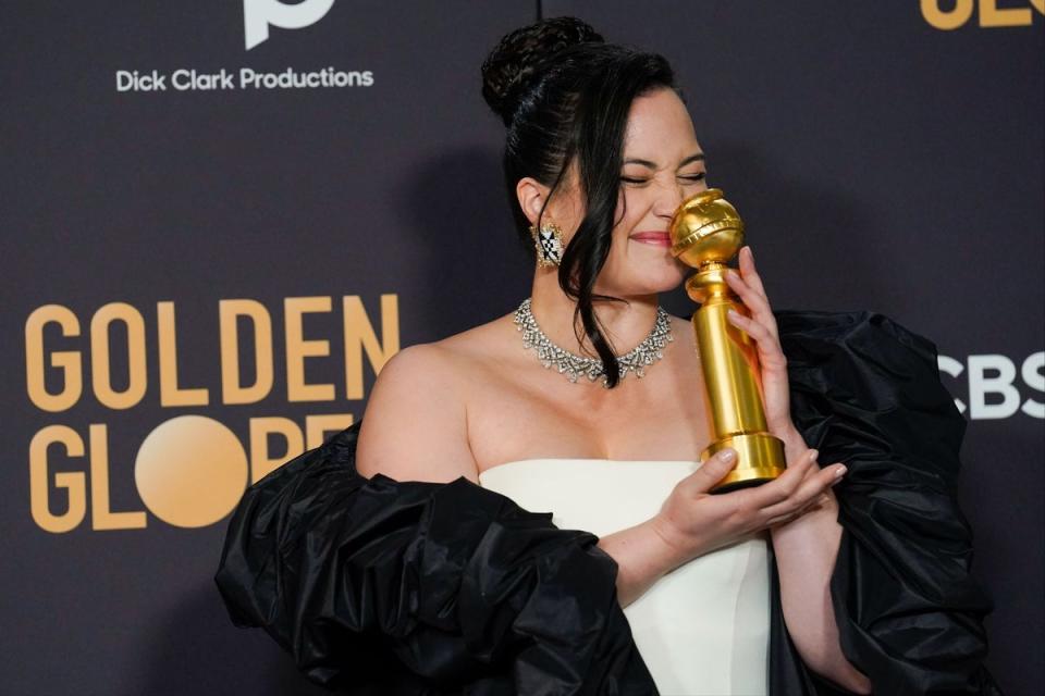 Lily Gladstone, winner of Best Actress – Drama for Killers of the Flower Moon (Chris Pizzello/Invision/AP)