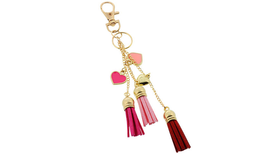Metal Carabiner Keychains with Tassels and Hearts