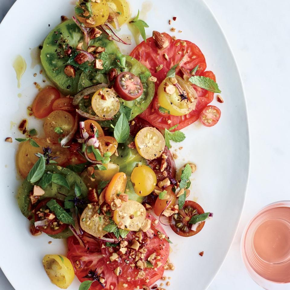 Tomatoes with Herbs and Almond Vinaigrette