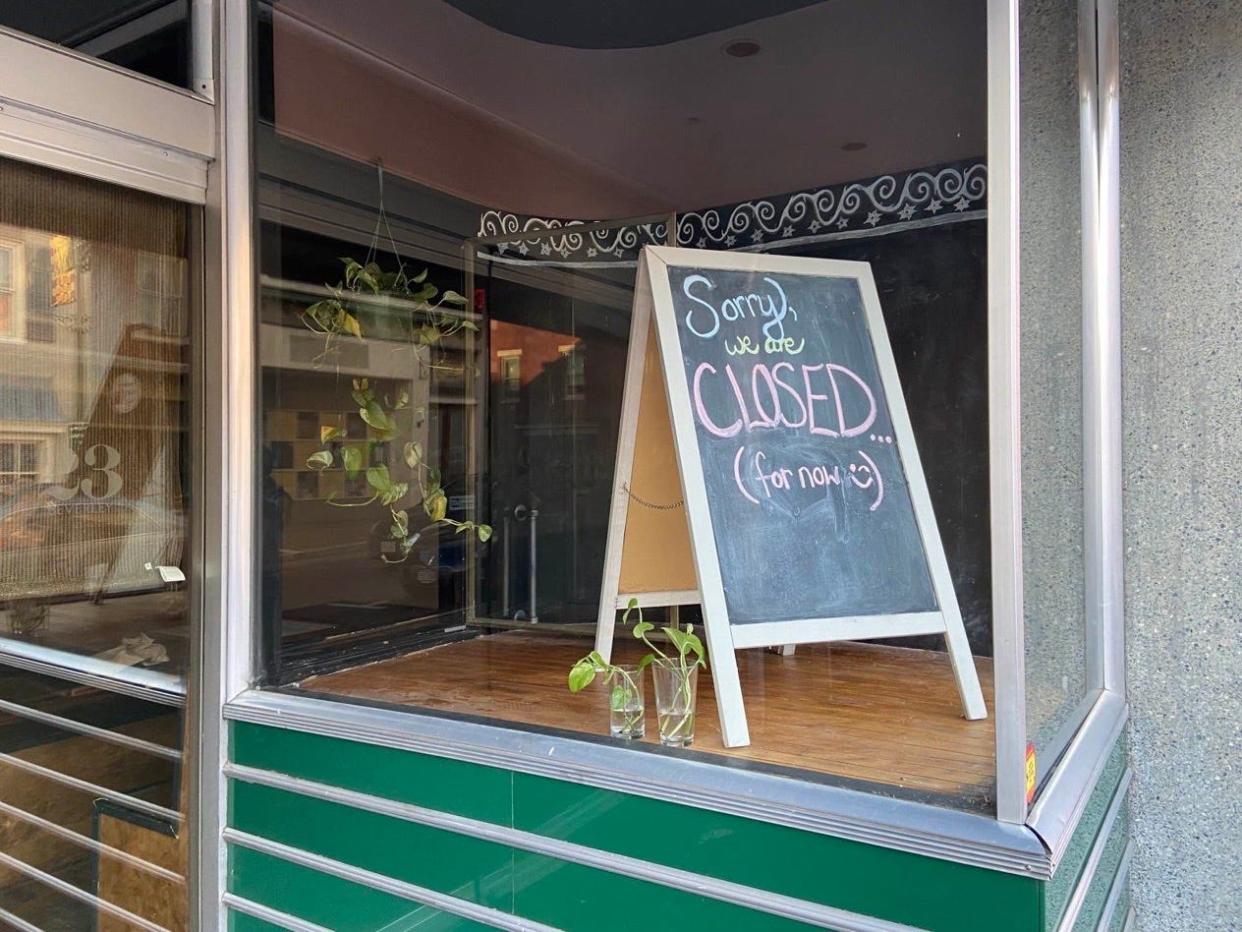 A sign in the window indicates that Slyde at 23 on East Beverley Street is closed. Soon, though, a new restaurant called Queen City Bistro is coming to the space in downtown Staunton.