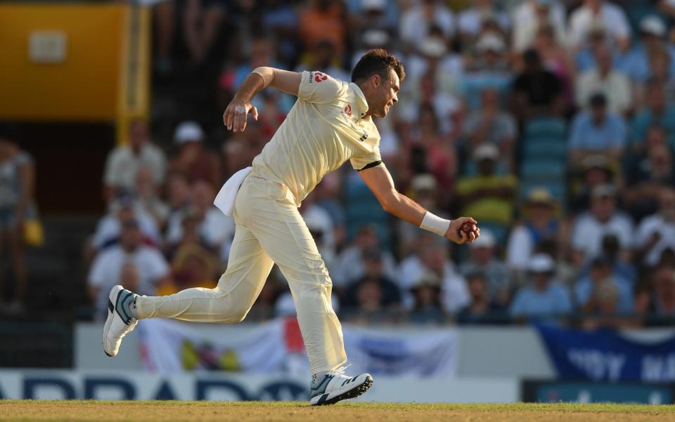 James Anderson gets captain Jason Holder caught and bowled - Getty Images North America