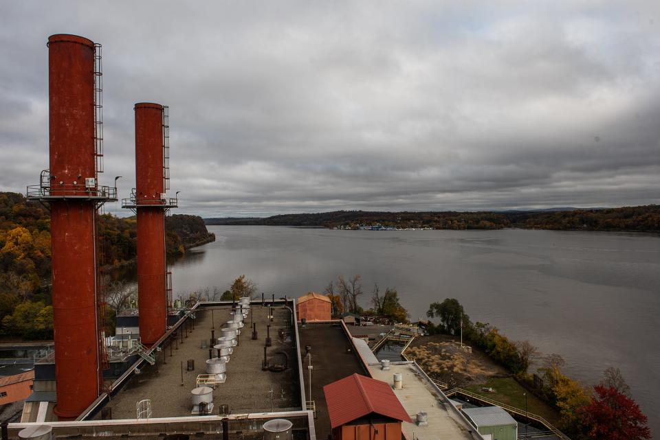 Stacks from the Danskammer power plant as seen from the plant's roof in the town of Newburgh, Oct. 29, 2019.
