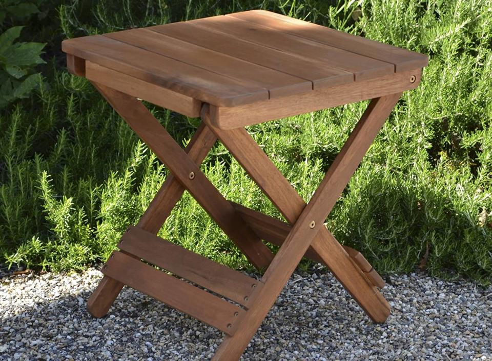 This accent table is the perfect addition to any patio or deck.  (Source: Amazon)