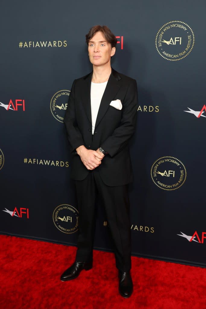 Cillian Murphy attends the AFI Awards Luncheon at Four Seasons Hotel Los Angeles at Beverly Hills on January 12, 2024 in Los Angeles, California.