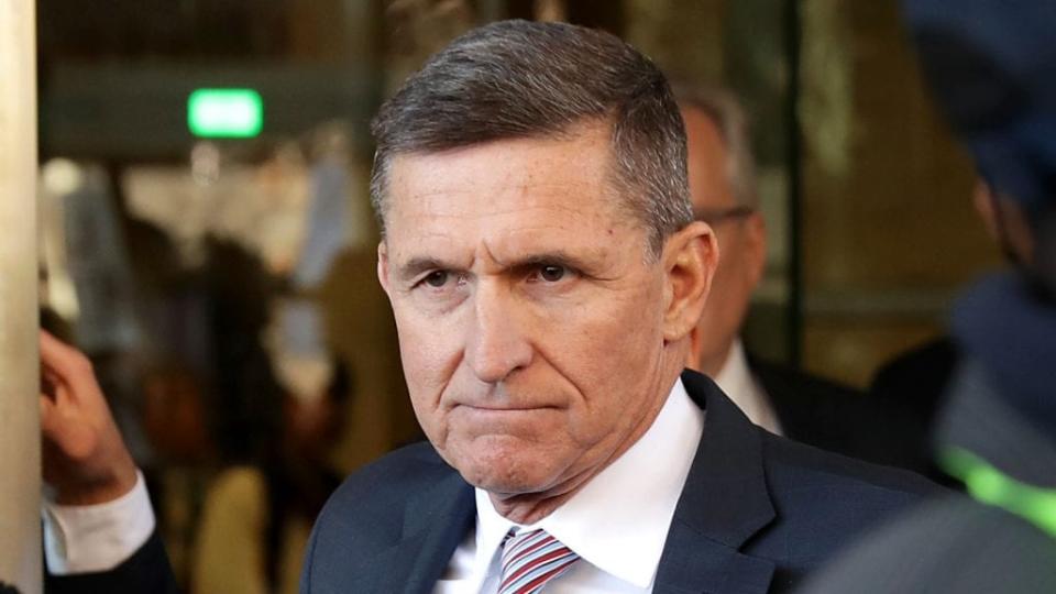 Former White House National Security Advisor Michael Flynn leaves the Prettyman Federal Courthouse following his 2017 sentencing hearing. Flynn lied to the FBI about his communication with former Russian Ambassador Sergey Kislyak. (Photo by Chip Somodevilla/Getty Images)