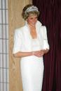 <p>Princess Diana wore what she referred to as the "Elvis dress" during a visit to the Culture Centre in Hong Kong.</p>