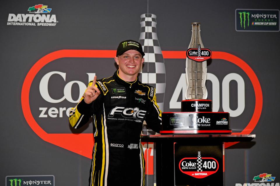 Justin Haley won the Coke Zero Sugar 400, a Cup Series race, at Daytona in the summer of 2019.