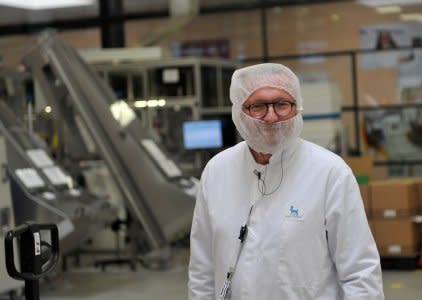 FILE PHOTO: An employee poses at the insulin production plant of Danish multinational pharmaceutical company Novo Nordisk in Chartres, north-central France, April 21, 2016.  REUTERS/Guillaume Souvant/Pool/File Photo