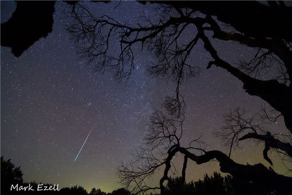 Astrophotographer Mark Ezell sent in this photo of a Geminid meteor taken Dec. 13, 2012, in Lometa, TX.