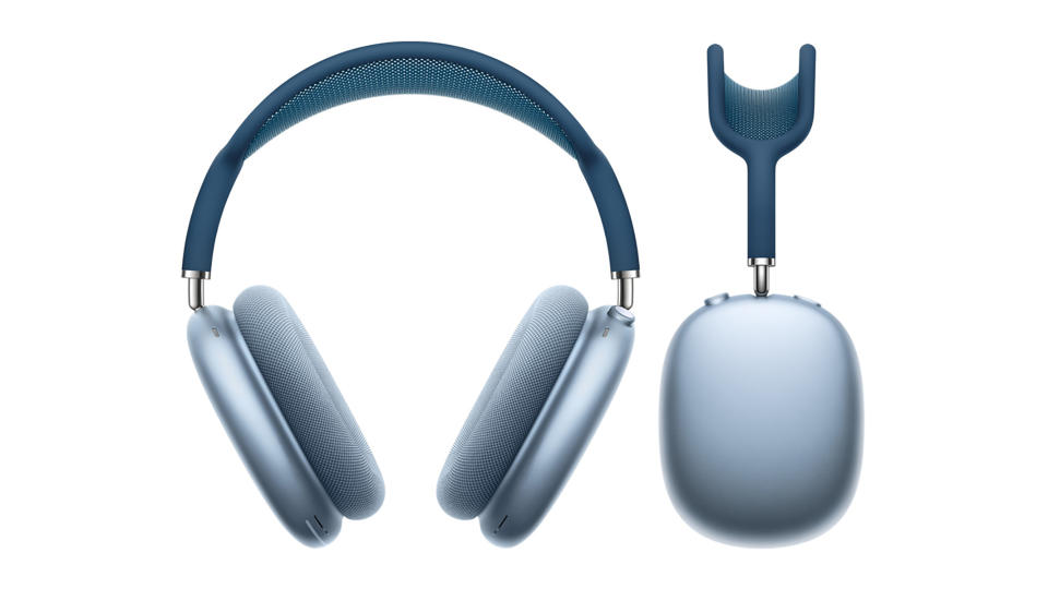 The blue AirPods Max.